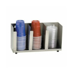 Dispense-Rite CTLD-15 - SS Lid/Cup Organizer, (3) Section, 8 x 15-1/2 x 5in.