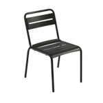 EMU E161N - Star Stacking Side Chair, outdoor/indoor, steel slats back and seat