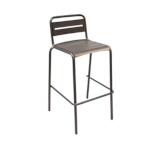 EMU E164N - Star Stacking Barstool, outdoor/indoor, steel ladder back, steel seat, foot rest