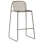 EMU E436 - Riviera Stacking Barstool, outdoor/indoor, slatted wrought iron back and seat