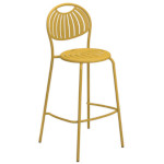EMU E442 - Coupole Stacking Barstool, outdoor/indoor, steel with design pattern back and seat