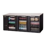 Everest EBB90G-24 - Back Bar Refrigerator, three-section, 89-1/4