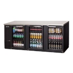 Everest EBB90G - Back Bar Refrigerator, three-section, 89-1/4