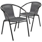 Flash Furniture 2-TLH-037-GY-GG - Rattan Stack Chair, 21-3/4