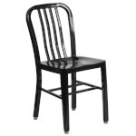 Flash Furniture CH-61200-18-BK-GG - Chair, 15.5W, vertical slat back, galvanized steel, black