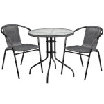 Flash Furniture TLH-087RD-037GY2-GG - Table & Chair Set, (1) 28