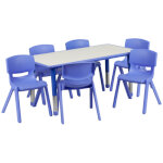 Flash Furniture YU-YCY-060-0036-RECT-TBL-BLUE-GG - Activity Table Set, 47-1/4
