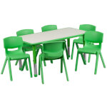 Flash Furniture YU-YCY-060-0036-RECT-TBL-GREEN-GG - Activity Table Set, 47-1/4