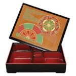 GET 00219-F - Fuji Bento Box, 10-1/2 x 8-1/4 inch, 5 sections, removable tray, (Case of 12)