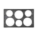 GET ML-161-BK - Tile, full size, (6) cut outs (2 sizes), for round crocks, melamine, black
