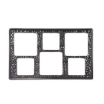 GET ML-162-BK - Tile, full size, (6) cut outs (2 sizes), for square crocks, melamine, black