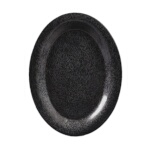 GET OP-120-EW-BK - Etchedware­ Platter, 12 x 9 inch, oval, textured black, (Case of 12)