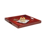 GET RST-2020-M - Room Service Tray, 21 inch, square, hardwood, mahogany, (Case of 2)