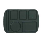 GET TL-151-HG - Cafeteria Tray, 15 x 9-1/2 inch, 6 sections, left-hand, green, (Case of 12)