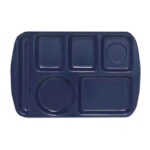 GET TL-151-NB - Cafeteria Tray, 15 x 9-1/2 inch, 6 sections, left-hand, navy, (Case of 12)