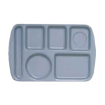 GET TL-151-R - Cafeteria Tray, 15 x 9-1/2 inch, 6 sections, left-hand, red, (Case of 12)