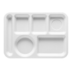 GET TL-152-FG - Cafeteria Tray, 14 x 10 inch, 6 sections, left-hand, green, (Case of 12)