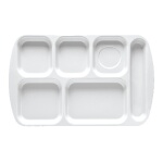 GET TR-151-S - Cafeteria Tray, 15-1/2 x 10 inch, 6 sections, right-hand, sand, (Case of 12)