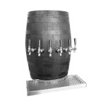 Glastender WB-4-NR - Wood Barrel Towers, (4) faucets, insulated cold plate, natural wood