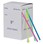 Gold Medal 1120 - Spoon Straws, Neon 8 inch, 10,000 per Case