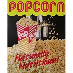 Gold Medal 2988L - Popcorn Poster, natural and delicious, laminated