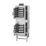 Groen (2)HY-5GF - Convection Steamer, gas, double-stacked, stand mounted, (5) pans/compartment