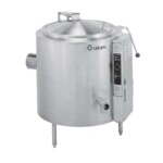 Groen AHS-40 - Low Height Kettle, gas, 40 gallon, 2/3 jacket, hinged cover, faucet bracket