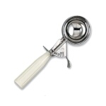 (Discontinued) Browne HL12610 - Disher, size 10, 3.65 oz., 18/8 stainless steel, poly handle, cream/ivory