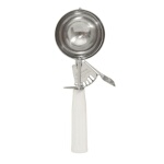 Browne 573306 - Disher, size 6, 4.77 oz., 18/8 stainless steel, poly handle, white