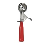 Browne 573324 - Disher, size 24, 1.52 oz., 18/8 stainless steel, poly handle, red