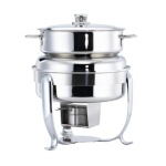Browne 575172 - Octave Soup Station Chafer, 10-1/2 qt., round, lift off lid, stainless steel
