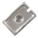 Browne CP8192NC - Steam Table Pan Cover, 1/9 size, notched, solid, 24 gauge stainless