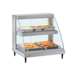 Hatco GRCD-2PD - Heated Display Case, curved glass, (2) pan dual shelves, lighted