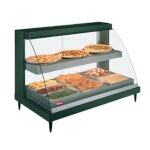 Hatco GRCDH-3PD-120-QS - Heated Display Case, humidity, curved glass, (3) pan dual shelves, lighted