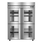 Hoshizaki F2A-HGE - Steelheart Reach-In Freezer, two-section, (4) half hinged glass doors, (4) 4