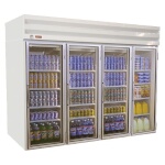 Howard-McCray GR102 - Refrigerator Merchandiser, 4 Section, Hinged Doors
