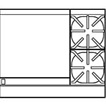 Imperial IR-2-G24-C - Restaurant Range, gas, 36