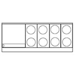 Imperial IR-8-G24T-E - Restaurant Range, electric, 72