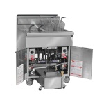 Imperial IFSSP250C - Floor Fryer, gas, (2) battery, 50lb. each, built-in filter, CE