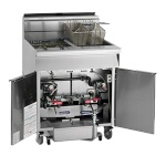 Imperial IFSSP375-OP-C - Floor Fryer, gas, (3) battery, 75lb. each, open pot, built-in filter