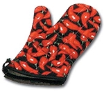 338-13-OCH - Chili pepper oven mitt, hang-up loops, right or left handed, 13