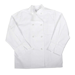 Intedge 345B - Chef's Coat w/ Buttons, White, Double Breasted, One Pocket