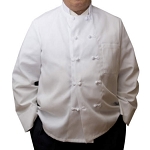Intedge 345KB - Chef's Coat w/ Knotted Buttons, White, Double Breasted, One Pocket
