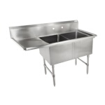 John Boos 2B244-1D24L - 2 Compartment Sink, 76