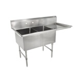 John Boos 2B244-1D24R - 2 Compartment Sink, 76