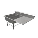 John Boos 2PB14314-1D30R - Two Compartment Sink, 62-3/16