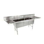 John Boos 3B244-2D24 - Three Compartment Sink, 123 x 29-1/2 x 43 inch, (2) drainboards