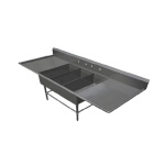 John Boos 3PB1431-2D18 - Three Compartment Sink, 81-1/4