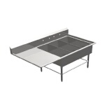 John Boos 3PB14314-1D18L - Three Compartment Sink, 64-3/16