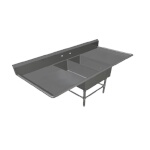 John Boos 42PB1431-2D30 - Two Compartment Sink, 91-3/16